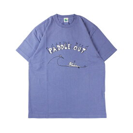 OFFSHORE オフショア OS×RYU AMBE PADDLE OUT TEE メンズ/レディース ライトパープル/オフホワイト S-XL OS22-2CS-015【Tシャツ 半袖 キャラクター イラスト プリント コラボ サーフィン おしゃれ ブランド サーフ サーフブランド 紫 白】