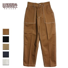 UNIVERSAL OVERALL ユニバーサルオーバーオール BAKER PANTS レディース モカ/ブラック/ベージュ/ネイビー/アイボリー M-L U2012605【ベイカーパンツ カーゴパンツ ワンタック タックパンツ ゴム パンツ おしゃれ ブランド 茶色 黒 紺 白 ブラウン】