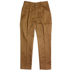 UNIVERSAL OVERALL ユニバーサルオーバーオール OFFICER PANTS レディース ベージュ/モカブラウン/ブラック XS-L U2012662【オフィサーパンツ パンツ タックパンツ ワンタック カジュアル 作業着 おしゃれ ブランド 茶色 黒】