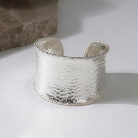 Karen Silver(カレンシルバー) シルバー950 シルバーバングル シルバー950 シルバーブレスレット シルバー バングル ブレスレット 腕輪 レディース アクセサリー 槌目 太め 幅広 40mm幅