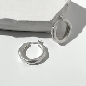 シルバー925ピアス シルバーピアス シルバー ピアス レディース アクセサリー 【直径26mm】 ゆる槌目 マット フープピアス 艶消し マット