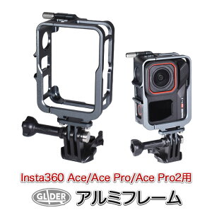 Insta360 Ace/Ace Pro/Ace Pro2 �p ���^���t���[�� (mj351) �A���~ �ی�t���[�� �c�B�e ���B�e �A�N�Z�T���[ �}�E���g�t���[�� �A�N�Z�T���[�V���[�t�� �v���e�N�g �{�^������\ �[�d�\ �o�b�e��