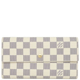 ルイヴィトン LOUIS VUITTON 長財布 ポルトトレゾール インターナショナル ダミエアズールキャンバス ダミエアズール ゴールド金具 白 三つ折り N61732 TS4111 【中古】