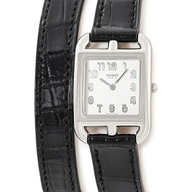 エルメス HERMES ケープコッド ドゥブルトゥール CC1.210a 040247WW00 シルバー アラビア スクエア 二重 レディース 腕時計クオーツ シルバー 【中古】