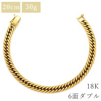 楽天市場】k18 6面ダブル 喜平ブレスレット 30g 20cmの通販