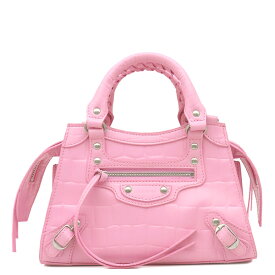 バレンシアガ BALENCIAGA 2WAYバッグ ネオ クラシックシティ ミニ レザー ピンク シルバー金具 クロコ型押し ハンドバッグ ショルダーバッグ 638524 【保存袋】 【中古】