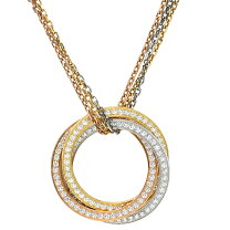 Cartier トリニティ ネックレス 3連リング K18 フォルサチェーン 楽天 