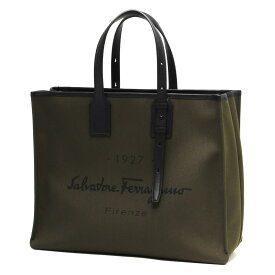 フェラガモ トートバッグ バッグ メンズ ラージ ムスキオカーキグリーン&ブラック 240842 MUSCHIO NERO 0760250 SALVATORE FERRAGAMO