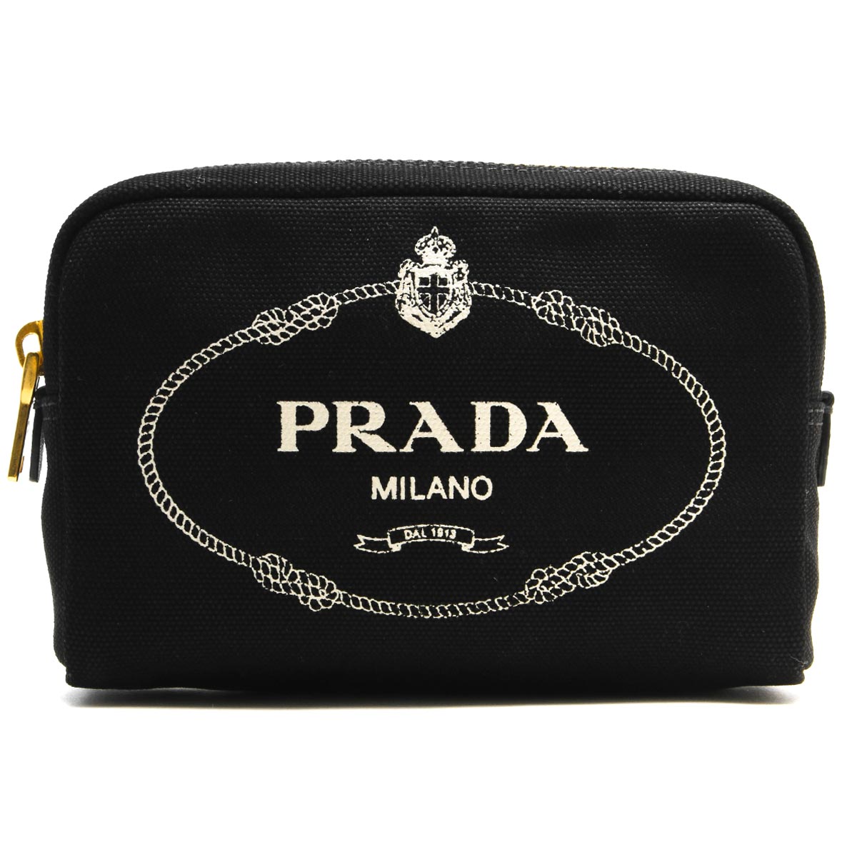 プラダ ポーチ バッグ レディース カナパ ロゴ ブラック&タルコホワイト 1NA021 20L F0N12 PRADA | ブルークウォッチカンパニー
