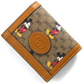 グッチ 二つ折り財布/ミニ財布 財布中古 メンズ レディース GGスプリーム GUCCI × DISNEY Mickey ミッキーマウス ディズニー コラボ GG ベージュ系&キャメル系 602534 HWUBM 8559 GUCCI