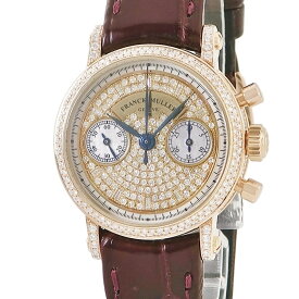 フランクミュラー ラウンド クロノグラフ 2860NAD K18PG無垢 純正ダイヤ パヴェ シェル ビザン数字 手巻き