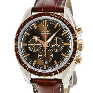 オメガ スピードマスター ブロードアロー 1957 CO-AXIAL 321.93.42.50.13.001 K18RG×SS コンビ 茶 自動巻き