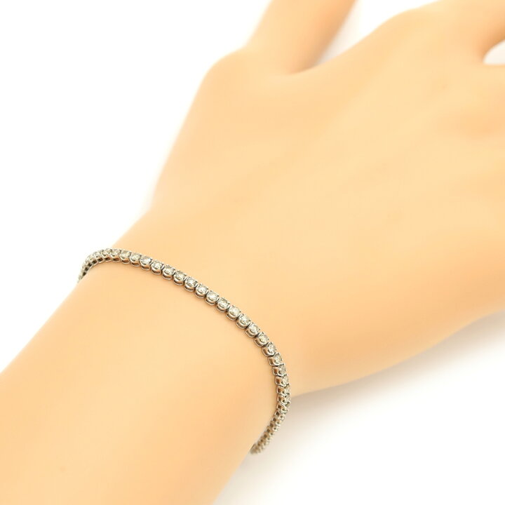 楽天市場】ブレスレット テニスブレスレット K18WG シルバー ダイヤ 