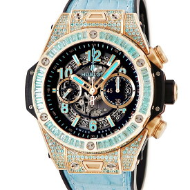 ウブロ ビッグバン ウニコ キングゴールド パライバ 411.OX.1189.LR.0919 K18KG無垢 希少石 青 自動巻き