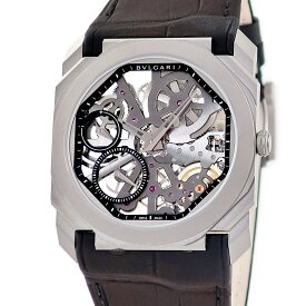 ブルガリ オクト フィニッシモ スケルトン 102714/BGO40TLXTSK 新同品 オクタゴン 極薄 軽量 グレー Ti 手巻き