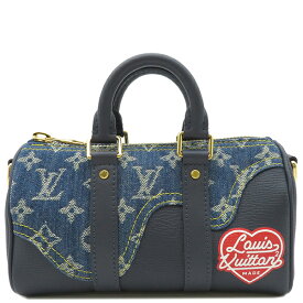 ルイヴィトン LOUIS VUITTON 2WAYバッグ キーポル XS デニム NIGOコラボ LVスクエアード ゴールド金具 M81011 定番 人気 美品 【中古】