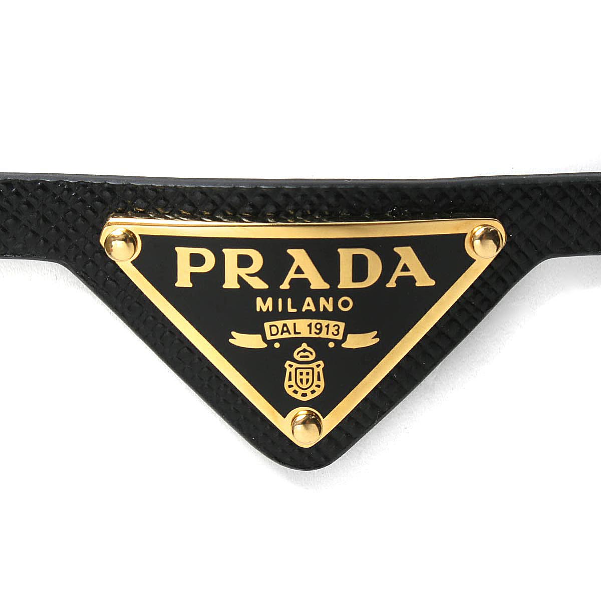 プラダ ブレスレット アクセサリー レディース サフィアーノ 三角ロゴプレート ブラック 1IB309 053 F0002 PRADA |  ブランドショップ　ブルーク