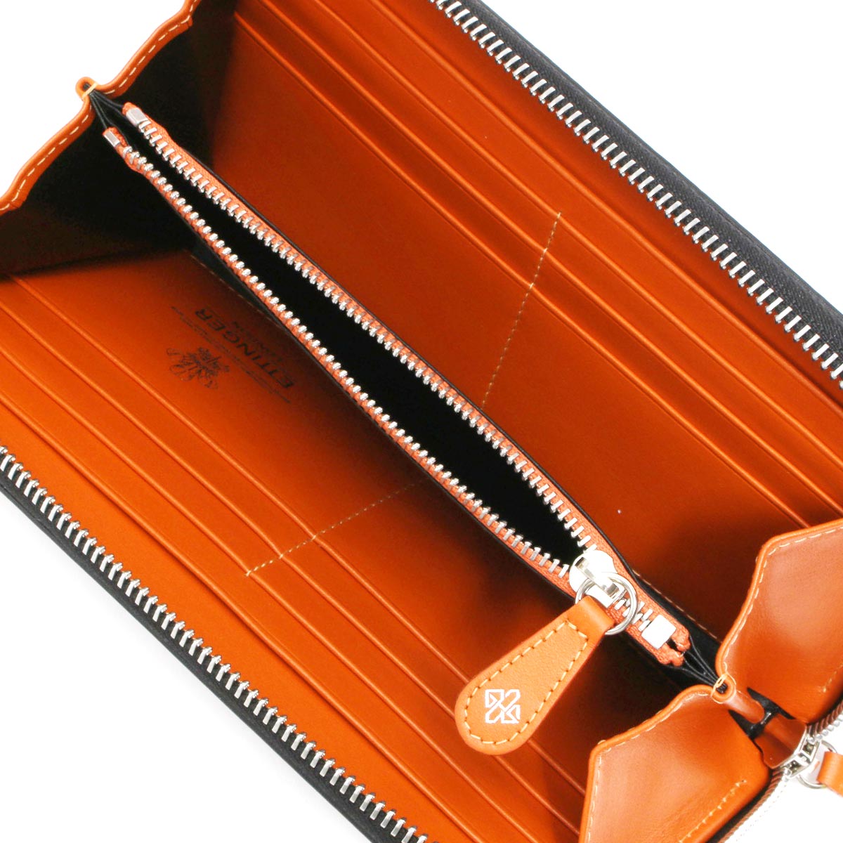 エッティンガー 長財布 財布 メンズ スターリング ブラック&オレンジ 2051EJR ST ORANGE ETTINGER | ブランドショップ　 ブルーク