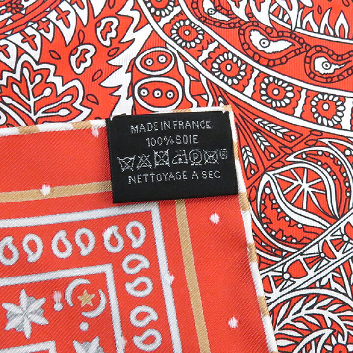 楽天市場】エルメス スカーフ カレ55 CARRE シルク レッド 【Le Jardin  