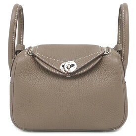 エルメス ショルダーバッグ リンディ ミニ 20 トリヨンクレマンス グレー グレージュ 中古