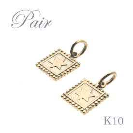 【送料無料】 ペアネックレス 刻印 ネックレストップ ゴールド K10 ブルレスター スクエア スタートップ ギフト オリジナル プレゼント 個性的 おしゃれ 贈り物 新社会人 【コンビニ受取対応商品】 ご褒美 卒業祝い 就職祝い 卒業記念 成人祝い 記念