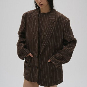 �y���[�zTODAYFUL �g�D�f�C�t�� Life2026springsummer 2026�t��Boyfriend Stripe Linen Jacket �{�[�C�t�����h�X�g���C�v���l���W���P�b�g 12610108�y2026SS�V��z