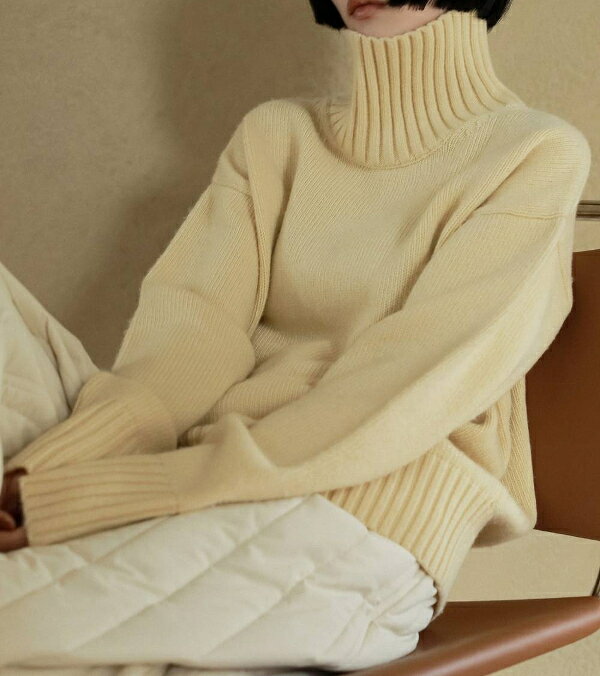【SALE】【セール】【30%オフ】【即納】ànuke アンヌーク anuke2025fw 2025Fall/Winter 秋冬Merinowool Turtle Knit メリノウールタートルニット 62520524 船曳ひろみ【2025FW新作】≪11月26日入荷≫