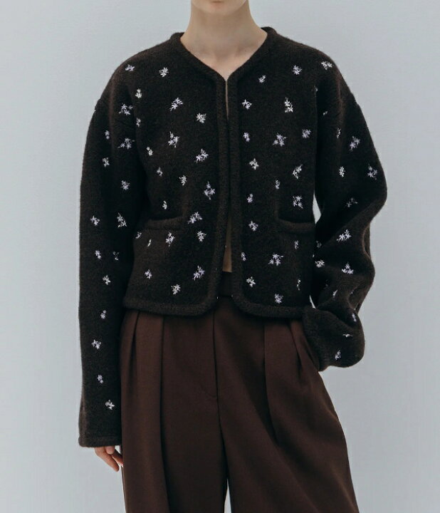 楽天市場】CREDONA クレドナFLOWER EMBROIDERY KNIT JACKET フラワー 