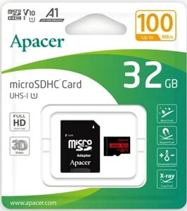 �y�������[�J�[�h�zApacer(�A�y�C�T�[)MicroSD HC 32GB UHS-I U1 V10 A1 Up To100MB/s W/Adapter AP32GMCSH10UB-R�y545�z