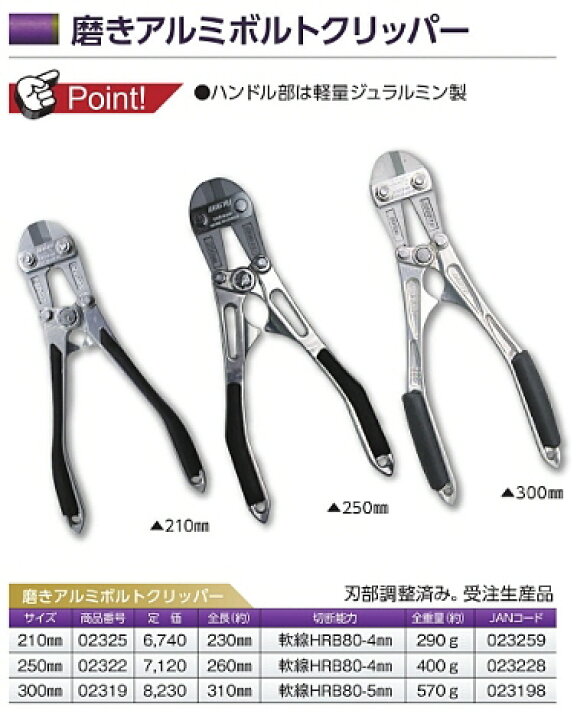 楽天市場】【切断工具】DOGYU(土牛)磨きアルミボルトクリッパー KAZU 