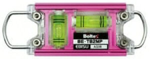 【測定工具】EBISU(エビス)×BOLTEX(ボルテックス)鳶 トビレベル2(水平器)ピンク(気泡管カラー:イエロー)サイズ120mm BE-TB2MP【451】