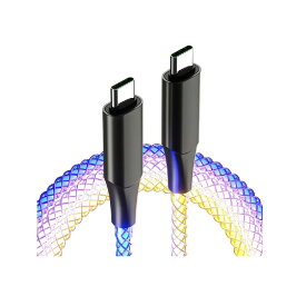 【携帯用品】カシムラ USB充電＆同期ケーブル 1.2m C-C レインボーLED AJ-657【547】