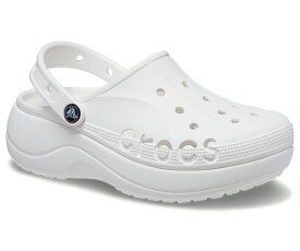 【送料込み（一部地域除く）】【レディースカジュアルサンダル】crocs（クロックス）バヤ プラットフォーム クロッグ208186-100 WHITE【470】