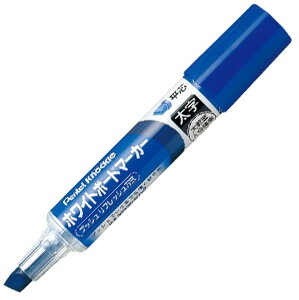 【文房具・事務用品】Pentel(ペンテル)ホワイトボードマーカー ノックル パック 平芯・太字 青 XEMWL6W-C【620】