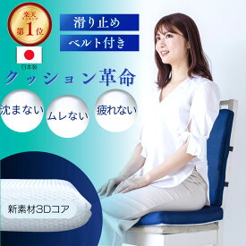 P10倍 背もたれクッション 日本製 楽天1位 【2024年モデル2重構造カバー】椅子 クッション お尻が痛くならない 滑り止め ベルト 座布団 敬老の日 洗える 超軽量 クラウドファンディング 蒸れない 紐付き 腰痛 骨盤 ポイント消化 買い回り 送料無料