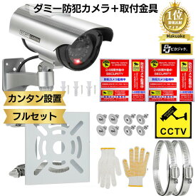 P5倍 【テレ朝 TVタックルで紹介】 ダミーカメラ すぐに使えるフルセット 【防犯設備士監修】 取付金具 カンタン設置 防犯ステッカー 防犯カメラ ダミー防犯カメラ 監視カメラ ダミー 2024年モデル ポイント消化 買い回り 送料無料 【防災防犯.com ピカジャケ公式