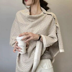 ストール レディース 厚手 マフラー ニット ストライプ柄 おしゃれ 可愛い 母の日 カシミヤ ブランケット レディース ひざ掛け ストール 大判 肩掛け 防寒 暖かい 羽織り 敬老の日 誕生日 プレゼント クリスマスギフト スカーフ ショール