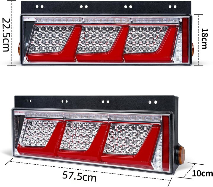 楽天市場】トラックテールランプLED 24V トラックテールライト3連 2枚 