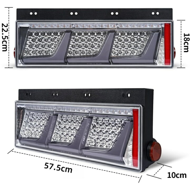 楽天市場】トラックテールランプLED 24V トラックテールライト3連 2枚 