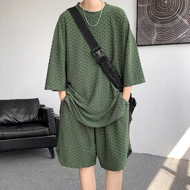 韓国 メンズ服 韓国 メンズ セットアップ メンズ 韓国服 シンプル 上下セット メンズ Tシャツ メンズ シンプル Tシャツ 着回しコーデ 体型カバー 韓国服 春服 春夏 夏コーデ 夏 セットアップ おしゃれ セットアップ