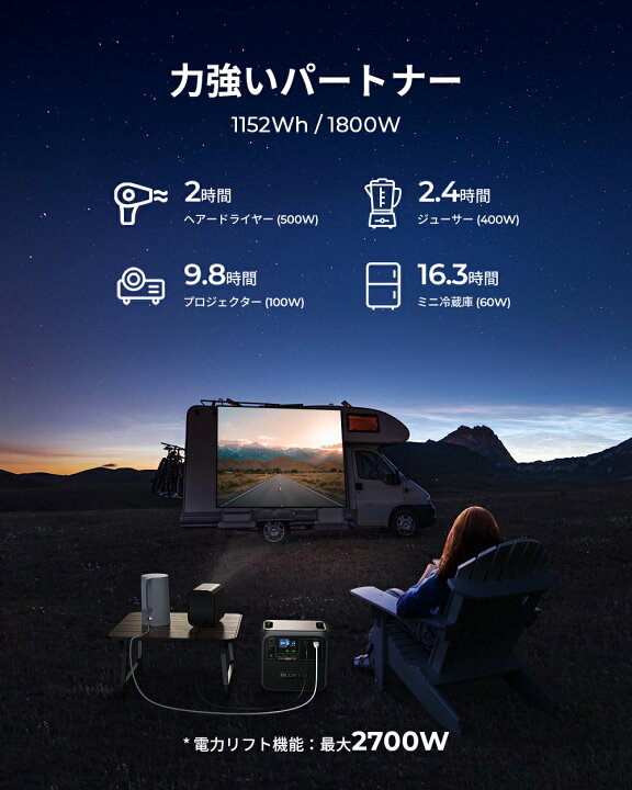 楽天市場】【クーポン利用で74,800円】BLUETTI ポータブル電源 AC180 