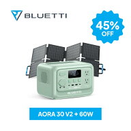 【クーポンで33,440円 3/11迄】BLUETTI ポータブル電源 ソーラーパネル セット AORA 30 V2+60W 288Wh リ…