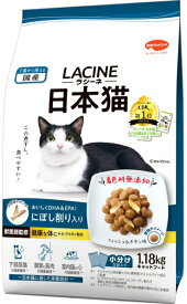 【日本ペット】ラシーネ　日本猫　にぼし削り入り　1．18kgx8個（ケース販売）