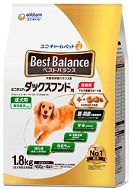 【ユニチャーム】ベストバランス　カリカリ仕立て ミニチュア・ダックスフンド用　1．8kgx4個（ケース販売）