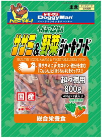 【ドギーマンハヤシ】ヘルシーエクセル　ササミ＆野菜ジャーキーフード　800gx12個（ケース販売）