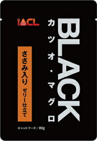 【イトウ＆カンパニー】BLACKパウチ　カツオ・マグロ　ささみ入り　ゼリー仕立て　80g