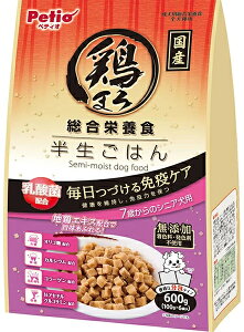 【ペティオ】鶏まろ 総合栄養食 半生ごはん 7歳からのシニア犬用 600gx12個(ケース販売)