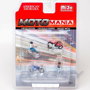 y݌ɕizAJ WI} 1/64 tBMA g}jA oCJ[ Zbg American Diorama Figure Moto Mania Biker Set Mijo