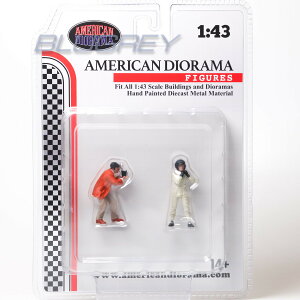 y݌ɕizAJ WI} 1/43 [XfC Zbg 2 tBMA American Diorama Race Day Metal Figures Set
