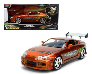 JADA TOYS 1/24 ���C���h�X�s�[�h 25���N �u���C�A��'s �g���^ �X�[�v�� �u���b�V���h�I�����W Brian�fs TOYOTA SUPRA 1995 Fast & Furious �~�j�J�[�@�y�����݌ɕi�z